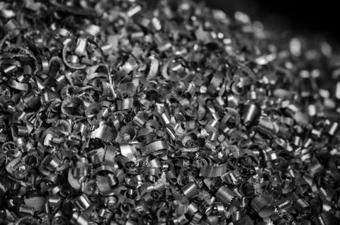 Aluminum chips close-up Foto stock