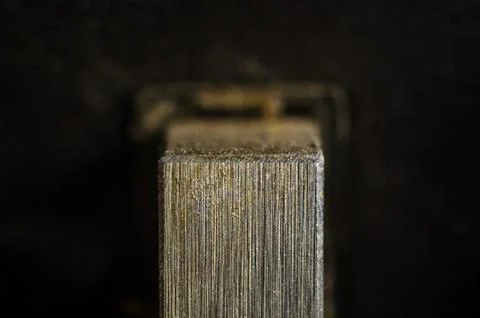 Aluminum control knobs retro home audio system Foto stock