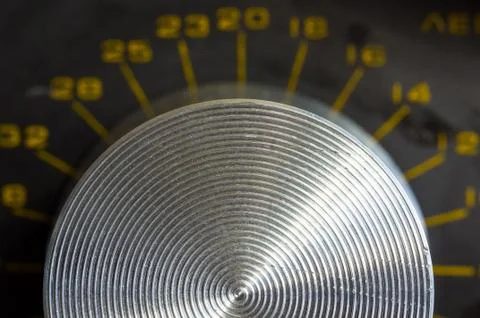 Aluminum control knobs retro home audio system 写真素材