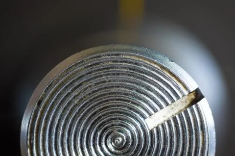 Aluminum control knobs retro home audio system Foto stock