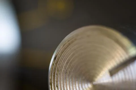 Aluminum control knobs retro home audio system Foto stock