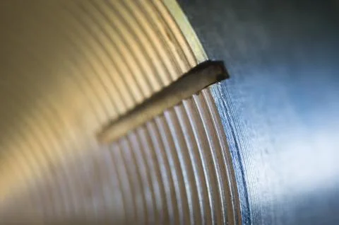 Aluminum control knobs retro home audio system Foto stock