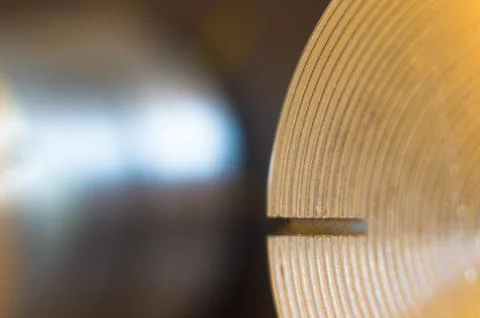 Aluminum control knobs retro home audio system Foto stock