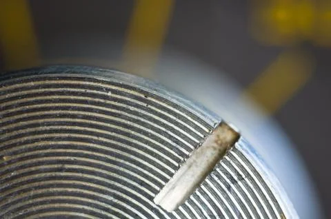 Aluminum control knobs retro home audio system Foto stock