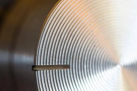 Aluminum control knobs retro home audio system Foto stock