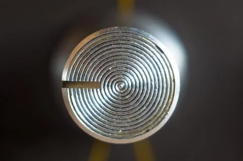 Aluminum control knobs retro home audio system 스톡 사진