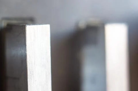 Aluminum control knobs retro home audio system Foto stock