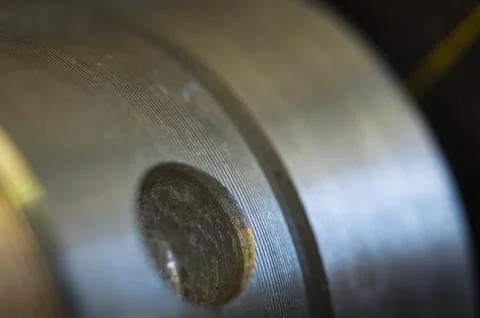 Aluminum control knobs retro home audio system Foto stock