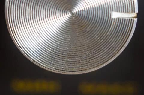 Aluminum control knobs retro home audio system Stock Photos