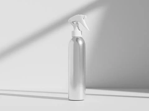 Aluminum cylindrical Trigger spray bottle mockup Stock-Illustration
