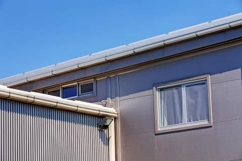 Aluminum facade on industrial building Stock Photos