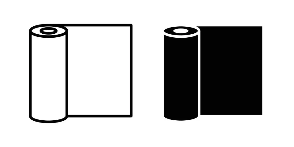 Aluminum foil icon solid, line, and editable vector set. Stock Illustration