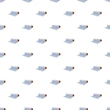 Aluminum foil rolls seamless pattern on white background Stock Illustration