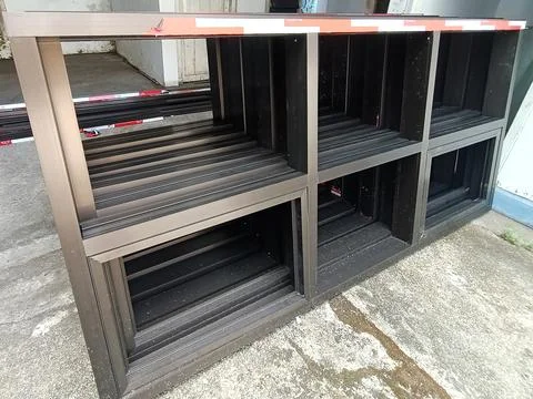 Aluminum frames for doors and windows. Foto stock