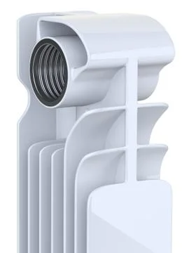 Aluminum heating radiator section - close-up view. Stock Illustration