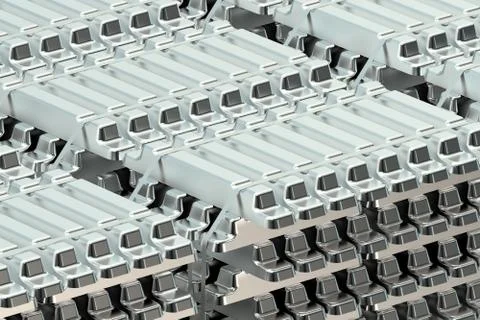Aluminum ingots stack Stock Illustration