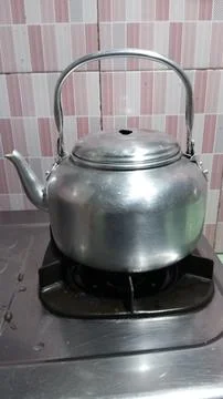 Aluminum kettle Stock Photos