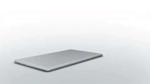 Aluminum laptop animation. Spinning. White background. Stock Footage 59584990
