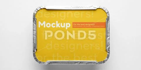 Aluminum lunchbox mockup on a white background, top view PSD Template