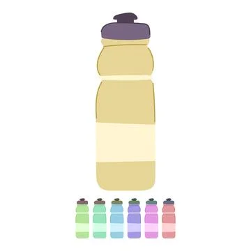 Aluminum reusable water bottle vector cartoon graphic Stock Illustration