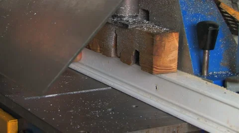Aluminum sawing Video stock 2953268