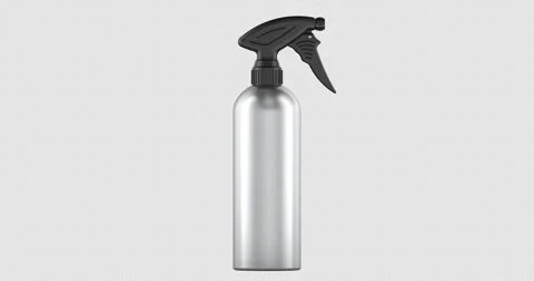 Aluminum Spray bottle applicator with nozzle for hair styling and coloring .. Stock Footage 322641799