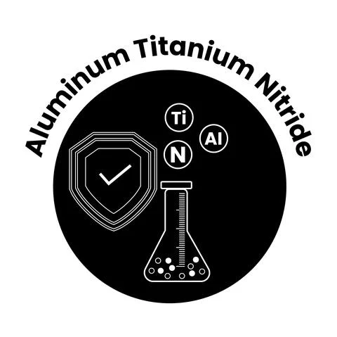 Aluminum Titanium Nitride (AlTiN) vector logo Stock Illustration