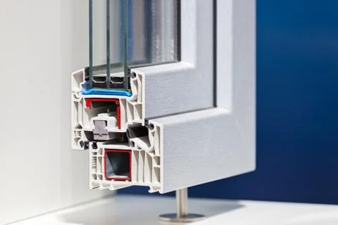 Aluminum window frames Stock Photos