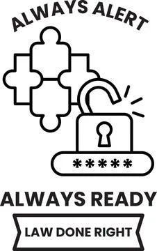 Always alert law done right Illustrazione stock