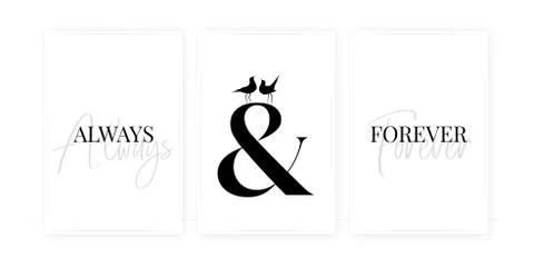 Always and forever, vector. Scandinavian minimalist art design Stock Illustration