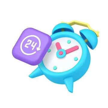 Always available time management deadline reminder notification 3d icon reali Illustrazione stock