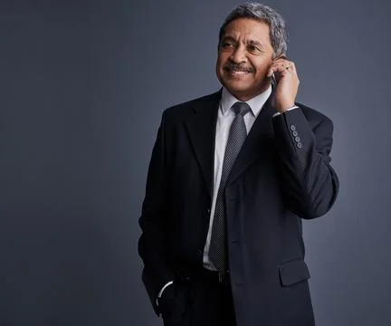 Always be available when opportunity calls. Studio shot of a mature businessman Stock Photos