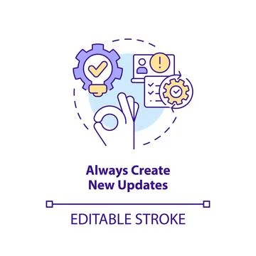 Always create new updates concept icon Stockillustratie