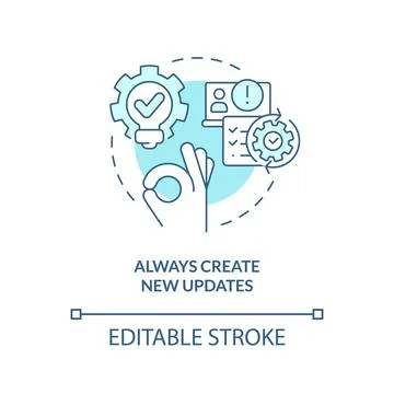 Always create new updates turquoise concept icon Stockillustratie