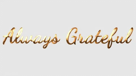 Always Grateful gold text animation.  Stock Footage 310346946