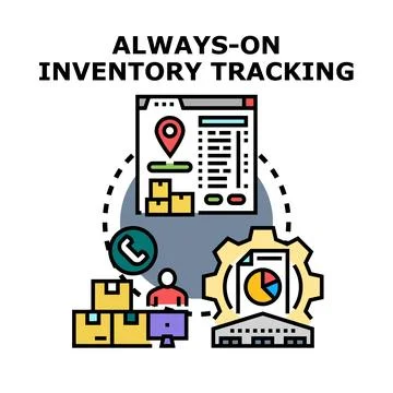 Always on inventory tracking system concept vector Stockillustratie