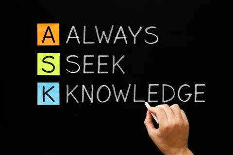 Always seek knowledge acronym Stock Photos