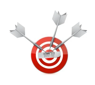 Always seek knowledge target sign concept Stock Illustration