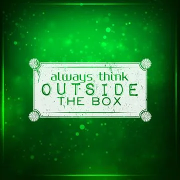 Always think outside the box Stock Illustration