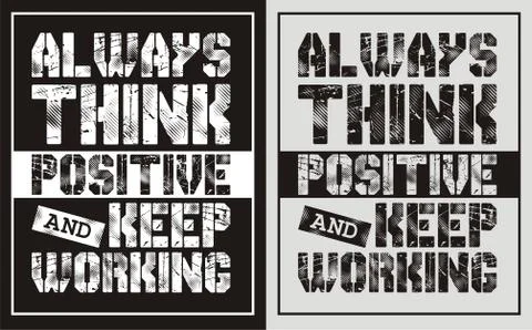 Always think positive and keep working イラスト素材