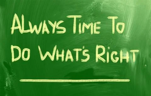 Always time to do what's right concept Stock Illustration