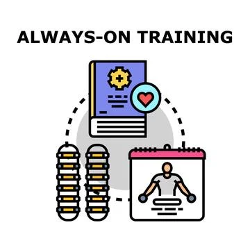 Always on training concept for continuous learning fitness Ilustración de archivo
