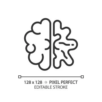 Alzheimer brain linear icon Stock Illustration