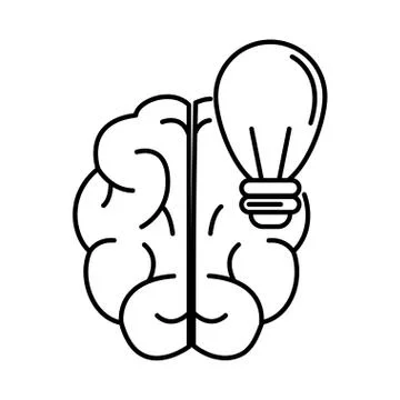 Alzheimer disease, brain creativity, decrease in mental human ability line style Stock Illustration