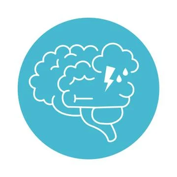 Alzheimer disease, brain intellectual decrease in mental human ability color Stock Illustration