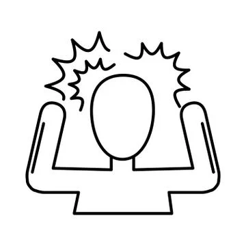 Alzheimer disease, character confusion, decrease in mental human ability line Stock Illustration