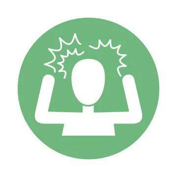 Alzheimer disease, character confusion, decrease in mental human ability color Stock Illustration