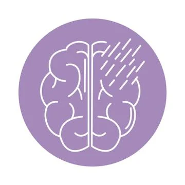 Alzheimer disease, memory loss, decrease in mental human ability color block Stock Illustration