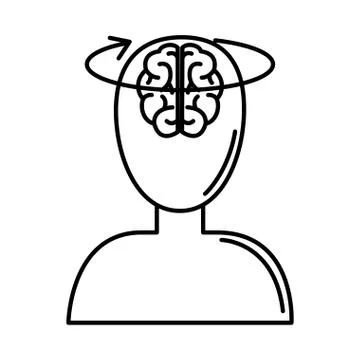 Alzheimer disease, neurological function brain, decrease in mental human ability Stock Illustration