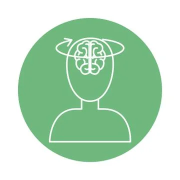 Alzheimer disease, neurological function brain, decrease in mental human ability Illustrazione stock